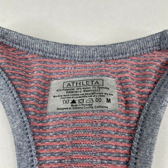 Athleta Fastest Track Gray Orange Stripes - Picture 4 of 6
